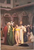REPRODUCTION OIL PAINTING, A ROMAN SLAVE MARKET 1884 PAINTING BY JEAN LEON GEROME REPRO.