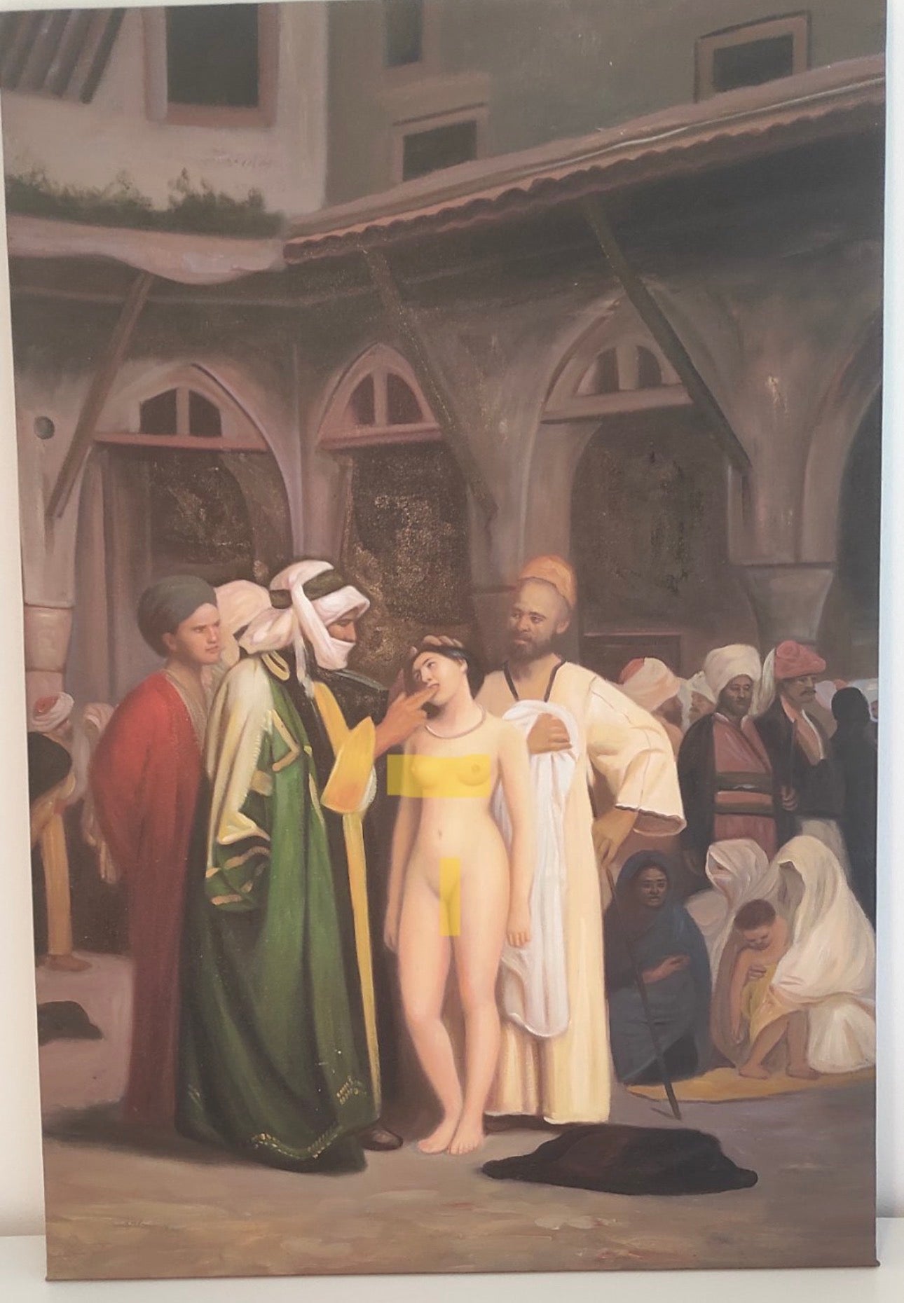 REPRODUCTION OIL PAINTING, A ROMAN SLAVE MARKET 1884 PAINTING BY JEAN LEON GEROME REPRO.