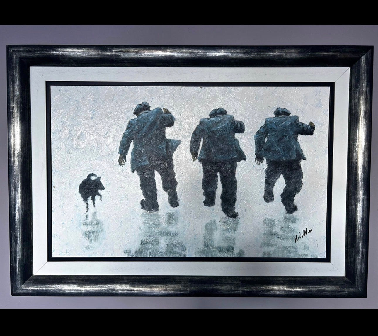 Alexander Millar Original Painting – Figures & Dog – Signed, Framed